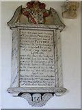 SU0091 : Memorial to Sir Charles and Lady Arabella Pleydell, St Leonard's Church, Upper Minety, Malmesbury by Brian Robert Marshall