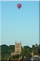 Virgin Hot Air Balloon over Leominster Priory: St Peter & St Paul