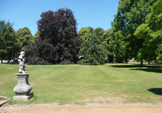 Trees and statue near the Orangery, Wrest Park