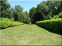 TL0934 : Broad grassy walk from The Pavilion into the woodland, Wrest Park by Humphrey Bolton