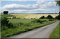 Tractor tracks in a field