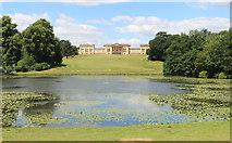 SP6736 : Stowe Park House and Lake by Des Blenkinsopp