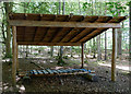 NH5542 : Open air wooden xylophone, Reelig Community Woodland by Julian Paren