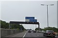 Motorway sign gantry ahead of junction 41 westbound