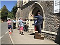 Outside auction on a hot day