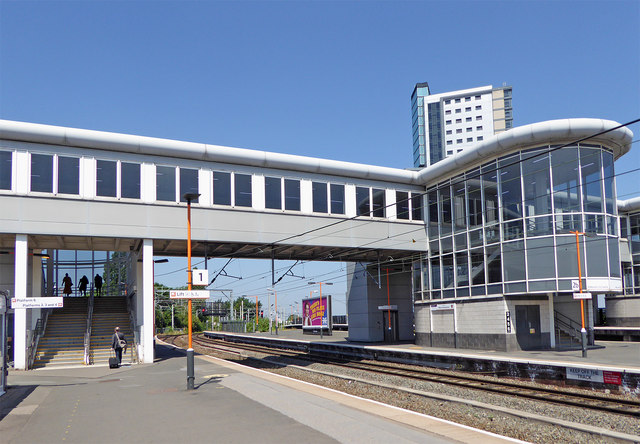 Railway station footbridge at Wolverhampton