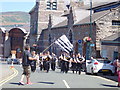 The Bagad de Briec marching up Market Street