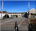 Barriers up at Church Road level crossing, Burry Port