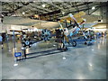 View of a collection of planes in Hangar 2 in the RAF Museum