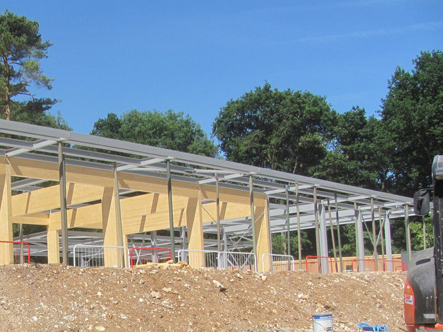 Framework of the New Cafe in Wendover Woods - Front View