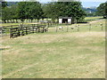 Footpath crossing fields, fences and stiles at Low Austby