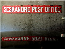 H4863 : Sign for Seskinore old post office by Kenneth  Allen