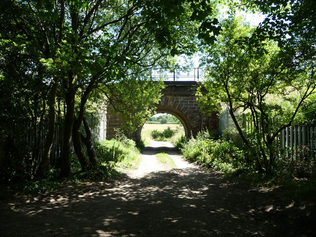 'Pass under the West Coast Main Line railway bridge'