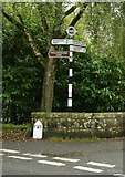 SD7469 : North Yorkshire CC Fingerpost in Clapham Village by Andrew Riley