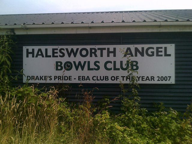 Halesworth Angel Bowls Club sign