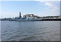 H.M.S. Northumbria docked on the River Tyne