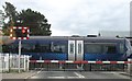 Northbound train leaving Kingussie