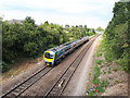 Newcastle train passing Halton