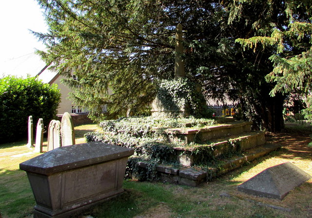 Medieval churchyard cross in St Cadoc's churchyard, Raglan