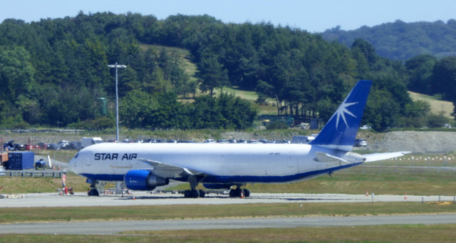 Star Air cargo aircraft at Edinburgh Airport