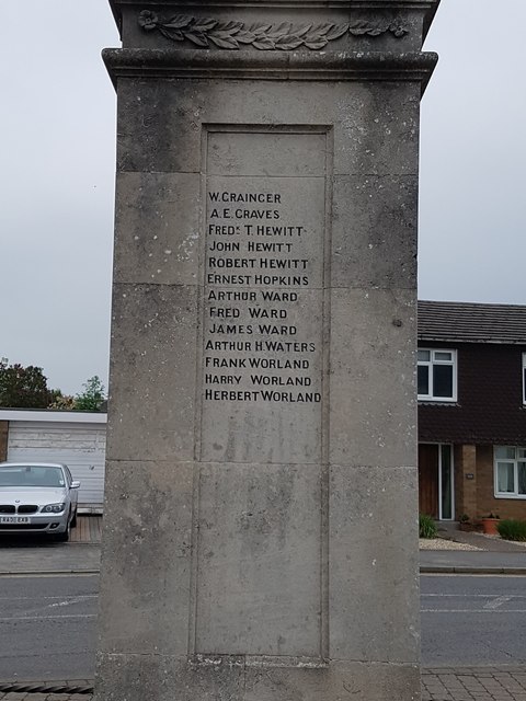 Names of the fallen on the Cottenham war memorial - 4