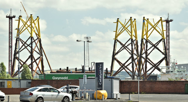Wind turbine parts, Harland & Wolff, Belfast (July 2018)