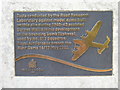 Plaque on the front of the Barnes Wallis memorial