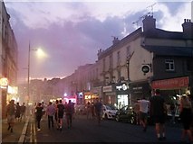SZ0991 : Bournemouth: flare smoke in Old Christchurch Road by Chris Downer