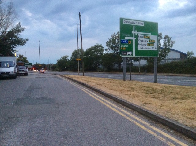 The A38 looking westwards