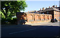 Brick wall at Kingfield Road / Kirby Close junction