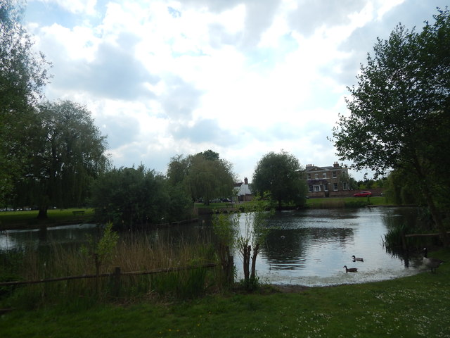 Pond and house