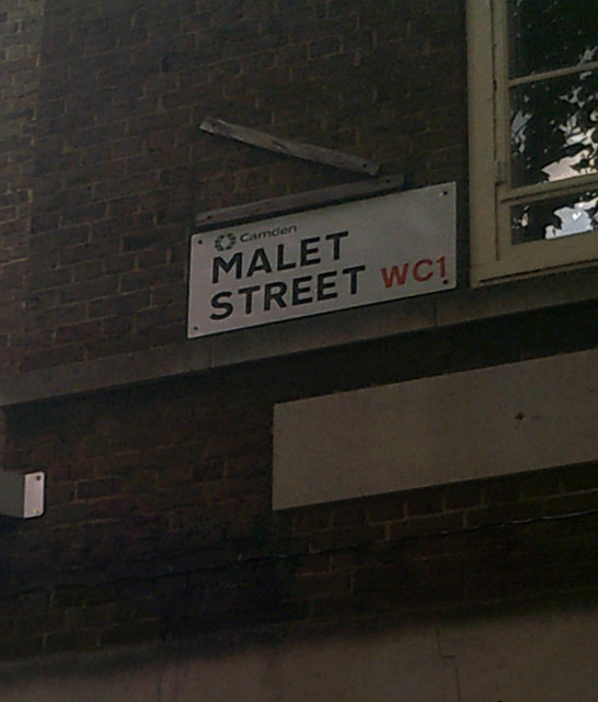 Malet Street sign