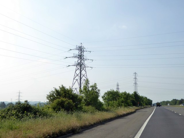 A complex of cables by M4 © David Smith :: Geograph Britain and Ireland