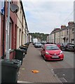 Wheelie bins and cars, Ailesbury Street, Newport