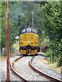 Class 37 locomotive at Rhiwderin Crossing