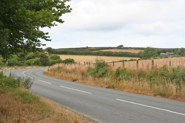 A bend on the A39 near Parracombe