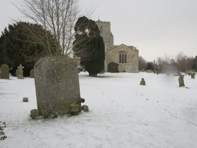 Headstone in the snow