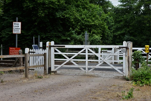 Strumpshaw Fen: The railway crossing between the car park and reserve entrance