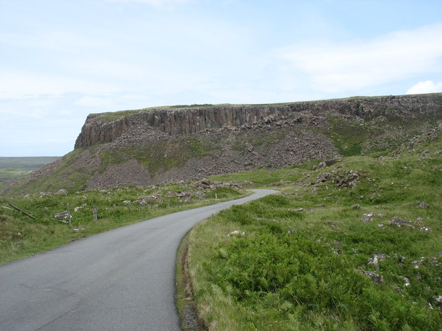 The A855 nearing Duntulm