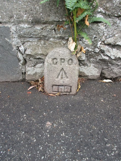 GPO cable marker on Ffriddoedd Road, Bangor