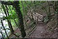 Path and footbridge by the Tweed