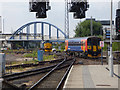 SK3635 : Passing trains outside Derby station by Stephen Craven