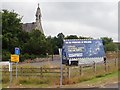 Anti-Brexit Hoarding on the junction of the B113 and the cross-border N1 slip road