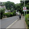 Warning sign - Pedestrians crossing, Cobb Road, Lyme Regis