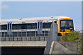 Local train crossing Eurostar tracks, north of Ebbsfleet International