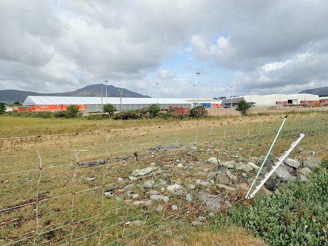 Greenore Industrial Estate viewed from the beach