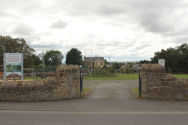 Main entrance into King George V Playing Field, Rothbury Road, Longframlington
