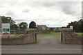 NU1300 : Main entrance into King George V Playing Field, Rothbury Road, Longframlington by Graham Robson