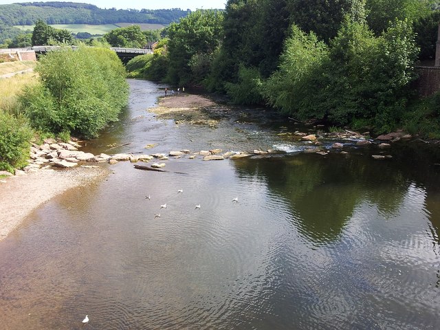Monmouth - River Monnow - looking downstream