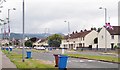 Flags and bunting at the town end of Knockchree Avenue, Kilkeel